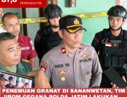 Penemuan Granat di Sananwetan, Tim Jibom Gegana Polda Jatim Lakukan Proses Evakuasi