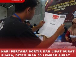 HARI PERTAMA SORTIR DAN LIPAT SURAT SUARA, DITEMUKAN 50 LEMBAR SURAT SUARA RUSAK