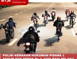 Polisi Kenakan Hukuman Pidana 1 Tahun dan Denda Rp 3 Juta bagi Pelaku Balap Liar di Blitar
