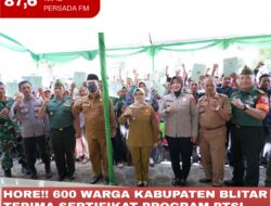 Hore!! 600 Warga Kabupaten Blitar Terima Sertifikat Program PTSL dari BPN