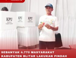 SEBANYAK 4.770 MASYARAKAT KABUPATEN BLITAR LAKUKAN PINDAH TEMPAT MEMILIH DALAM PEMILU 2024