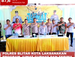 Polres Blitar Kota Laksanakan Program Jumat Curhat dan Terima Keluhan Masyarakat
