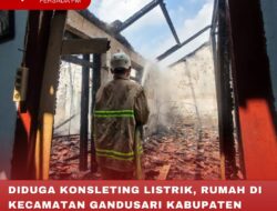 DIDUGA KONSLETING LISTRIK, RUMAH DI KECAMATAN GANDUSARI KABUPATEN BLITAR TERBAKAR
