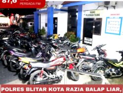 Polres Blitar Kota Razia Balap Liar, 38 Kendaraan Roda Dua Ditilang