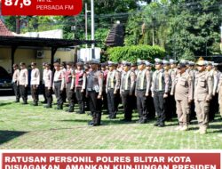 Ratusan Personil Polres Blitar Kota Disiagakan, Amankan Kunjungan Presiden Kelima di Makam Bung Karno