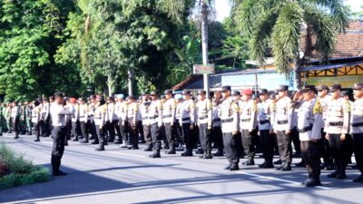 Pengamanan TPS, Polres Blitar Kota Terjunkan 420 Personil