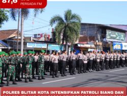 Polres Blitar Kota Intensifkan Patroli Siang dan Malam Jelang dan Pasca Pencoblosan Pemilu 2024