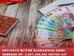 KPU KOTA BLITAR ALOKASIKAN DANA SEBESAR Rp. 3.257.398.000 UNTUK 437 TPS