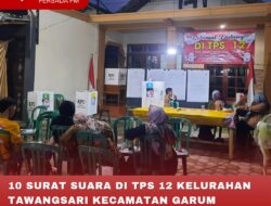 10 SURAT SUARA DI TPS 12 KELURAHAN TAWANGSARI KECAMATAN GARUM HILANG, KPU LAKUKAN MONITORING