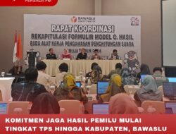 KOMITMEN JAGA HASIL PEMILU MULAI TINGKAT TPS HINGGA KABUPATEN, BAWASLU KABUPATEN BLITAR LAKUKAN REKAPITULASI