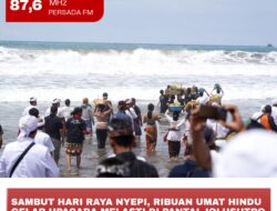 Sambut Hari Raya Nyepi, Ribuan Umat Hindu Gelar Upacara Melasti di Pantai Jolusutro