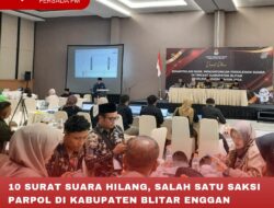 10 SURAT SUARA HILANG, SALAH SATU SAKSI PARPOL DI KABUPATEN BLITAR ENGGAN TANDA TANGANI HASIL REKAPITULASI