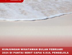 KUNJUNGAN WISATAWAN BULAN FEBRUARI 2024 DI PANTAI SERIT CAPAI 6.616, PENGELOLA MINTA WASPADA POTENSI CUACA BURUK