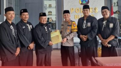 JALIN SILATURAHMI SEKALIGUS KENALKAN KEPENGURUSAN BARU, PSHT CABANG KABUPATEN BLITAR AUDIENSI DENGAN POLRES BLITAR