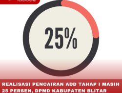 REALISASI PENCAIRAN ADD TAHAP I MASIH 25 PERSEN, DPMD KABUPATEN BLITAR AKAN FASILITASI
