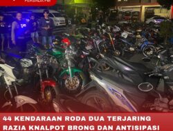 44 KENDARAAN RODA DUA TERJARING RAZIA KNALPOT BRONG DAN ANTISIPASI BALAP LIAR DI KOTA BLITAR