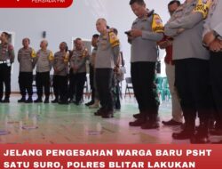 Jelang Pengesahan Warga Baru PSHT Satu Suro, Polres Blitar Kota Lakukan Pengamanan