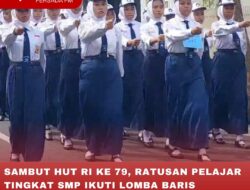 SAMBUT HUT RI KE 79, RATUSAN PELAJAR TINGKAT SMP IKUTI LOMBA BARIS BERBARIS TINGKAT KOTA BLITAR