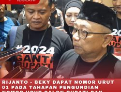 RIJANTO – BEKY DAPAT NOMOR URUT 01 PADA TAHAPAN PENGUNDIAN NOMOR URUT CALON BUPATI DAN WAKIL BUPATI BLITAR