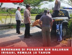 BERENANG DI PUSARAN AIR SALURAN IRIGASI, REMAJA 18 TAHUN MENINGGAL DUNIA