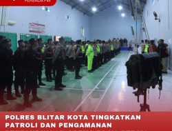 POLRES BLITAR KOTA TINGKATKAN PATROLI DAN PENGAMANAN PERTANDINGAN AREMA FC VS PERSIS SOLO