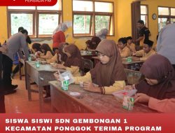 SISWA SISWI SDN GEMBONGAN 1 KECAMATAN PONGGOK TERIMA PROGRAM MAKAN BERGIZI GRATIS