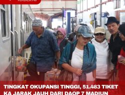 TINGKAT OKUPANSI TINGGI, 51.483 TIKET KA JARAK JAUH DARI DAOP 7 MADIUN TERJUAL UNTUK MASA NATARU 2024/2025