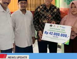 USAI SERAHKAN KLAIM BPJS PADA AHLI WARIS IMAM SALAH SATU MASJID, BAZNAS KABUPATEN BLITAR PERLUAS PENERIMA MANFAAT JAMINAN BPJS