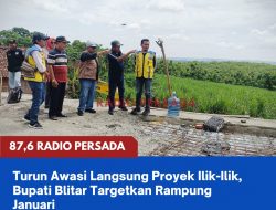 Turun Awasi Langsung Proyek Ilik-Ilik, Bupati Blitar Targetkan Rampung Januari