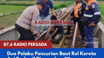 Dua Pelaku Pencurian Baut Rel Kereta Api Berhasil Diamankan Warga saat Melancarkan Aksinya