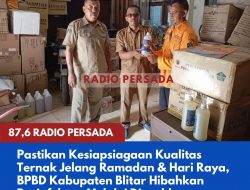 Pastikan Kesiapsiagaan Kualitas Ternak Jelang Ramadan & Hari Raya, BPBD Kabupaten Blitar Hibahkan Desinfektan Melalui Disnakkan
