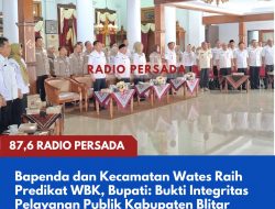 Bapenda dan Kecamatan Wates Raih Predikat WBK, Bupati: Bukti Integritas Pelayanan Publik Kabupaten Blitar