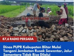 Dinas PUPR Kabupaten Blitar Tangani Jembatan Rusak Sawentar, Jalur Sementara Tidak Bisa Dilalui