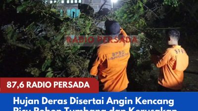 Hujan Deras Disertai Angin Kencang Picu Pohon Tumbang dan Kerusakan Rumah Warga di Srengat, Nglegok, Udanawu dan Ponggok