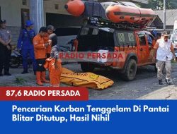Pencarian Korban Tenggelam Di Pantai Blitar Ditutup, Hasil Nihil