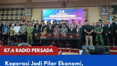 Koperasi Jadi Pilar Ekonomi, Dekopinda Kabupaten Blitar Periode 2025–2030 Resmi Dikukuhkan