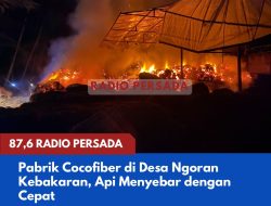Pabrik Cocofiber di Desa Ngoran Kebakaran, Api Menyebar dengan Cepat