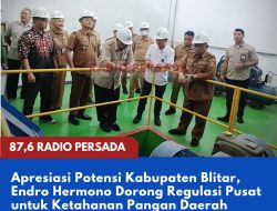 Apresiasi Potensi Kabupaten Blitar, Endro Hermono Dorong Regulasi Pusat untuk Ketahanan Pangan Daerah