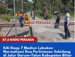 KAI Daop 7 Madiun Lakukan Normalisasi Dua Perlintasan Sebidang di Jalur Garum–Talun Kabupaten Blitar