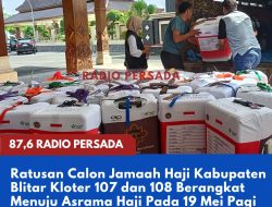 Ratusan Calon Jamaah Haji Kabupaten Blitar Kloter 107 dan 108 Berangkat Menuju Asrama Haji Pada 19 Mei Pagi
