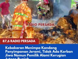 Kebakaran Menimpa Kandang Penyimpanan Jerami, Tidak Ada Korban Jiwa Namun Pemilik Alami Kerugian Jutaan Rupiah