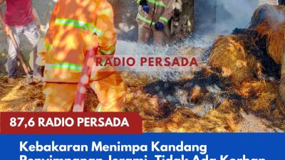 Kebakaran Menimpa Kandang Penyimpanan Jerami, Tidak Ada Korban Jiwa Namun Pemilik Alami Kerugian Jutaan Rupiah