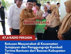 Ratusan Masyarakat di Kecamatan Sutojayan dan Panggungrejo Kembali Terima Bantuan dari Baznas Kabupaten Blitar