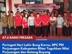 Peringati Hari Lahir Bung Karno, DPC PDI Perjuangan Kabupaten Blitar Teguhkan Nilai Perjuangan dan Gotong Royong