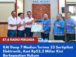 KAI Daop 7 Madiun Terima 23 Sertipikat Elektronik, Aset Rp52,2 Miliar Kini Berkepastian Hukum