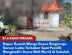 Dapur Rumah Warga Dusun Ringinrejo Garum Ludes Terbakar Saat Pemilik Menghadiri Acara Wali Murid di Sekolah Anak