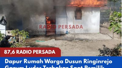 Dapur Rumah Warga Dusun Ringinrejo Garum Ludes Terbakar Saat Pemilik Menghadiri Acara Wali Murid di Sekolah Anak
