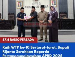 Raih WTP ke-10 Berturut-turut, Bupati Rijanto Serahkan Raperda Pertanggungjawaban APBD 2025