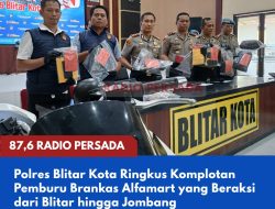 Polres Blitar Kota Ringkus Komplotan Pemburu Brankas Alfamart yang Beraksi dari Blitar hingga Jombang