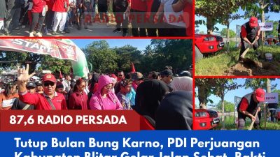Tutup Bulan Bung Karno, PDI Perjuangan Kabupaten Blitar Gelar Jalan Sehat, Bakti Sosial, dan Tebar 5.000 Benih Ikan di Blumbang Soso